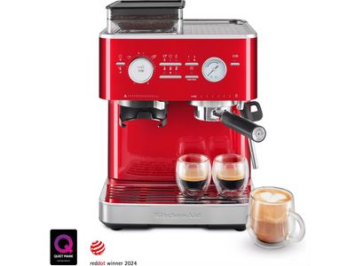 Halfautomatische espressomachine met koffiemolen Appelrood