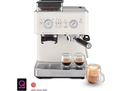 Halfautomatische espressomachine met koffiemolen Porcelain White