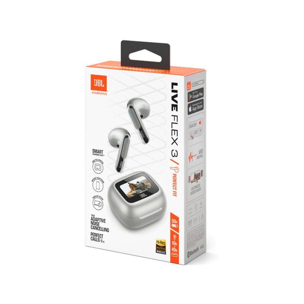 JBL Hoofdtelefoon - oortjes Live Flex 3 Silver