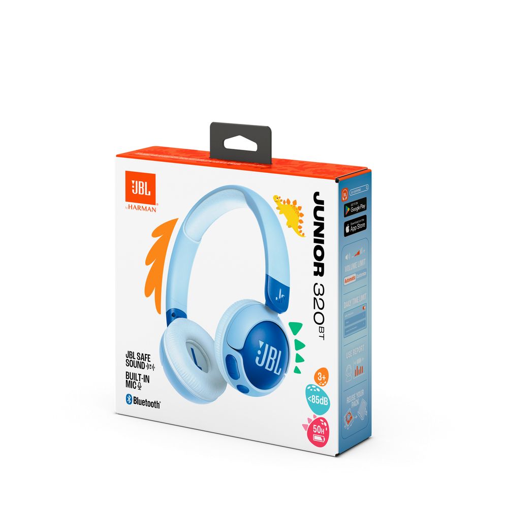 JBL Hoofdtelefoon - oortjes Junior 320 BT Kids wireless on-ear headphones Blue