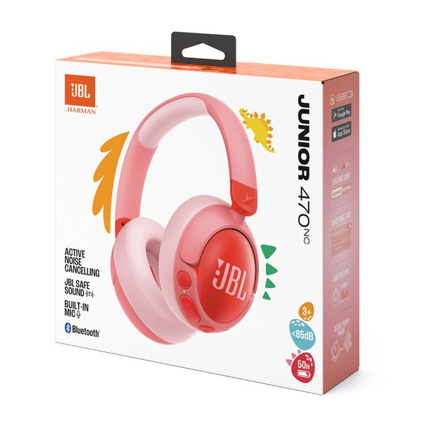 JBL Junior 470 NC Kids wireless over-ear Noise Cancelling headphones Pink