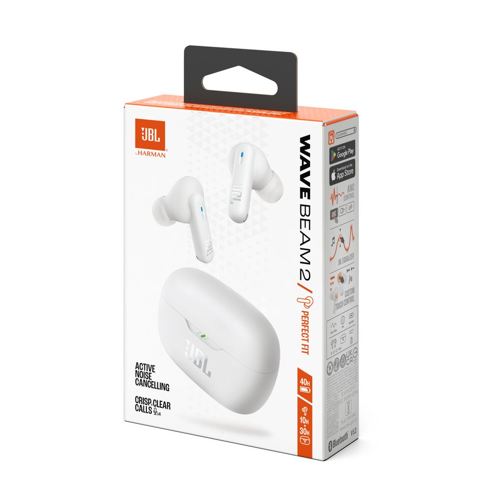 JBL Hoofdtelefoon - oortjes Wave Beam 2 True Wireless NC Earbuds White