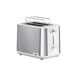 Braun Toaster PurShine HT 1610 BK, 25cm Brot Schlitz, 8 Bräunungsgrade, Aufwärm- & Auftaufunktion, Brötchenaufsatz, Krümelfach, 1030W, Schwarz