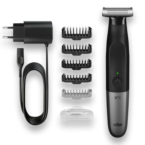 Braun XT5100 hybride trimmer gezicht en lichaam met flexibel 4D-scheerblad, waterbestendig, 5 kammen