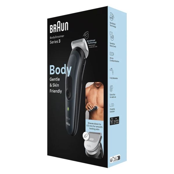 Braun Body groomer BG3340 Full body met SkinShield-technologie, 80 min. gebruikstijd, 3 tools