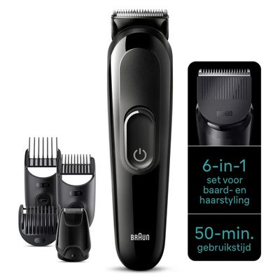 Kit de coiffure 6 en 1 3 MGK3420 barbe, cheveux. Avec 50 min d'autonomie, noir  Braun