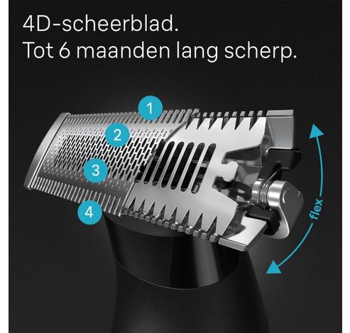 XT3200 hybride trimmer Face & body met flexibel 4D-scheerblad, waterbestendig, 5 kammen  Braun