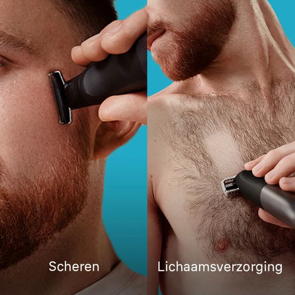 Braun XT5300 hybride trimmer gezicht en lichaam met flexibel 4D-scheerblad, waterbestendig, 6 kammen, etui, oplaadstandaard