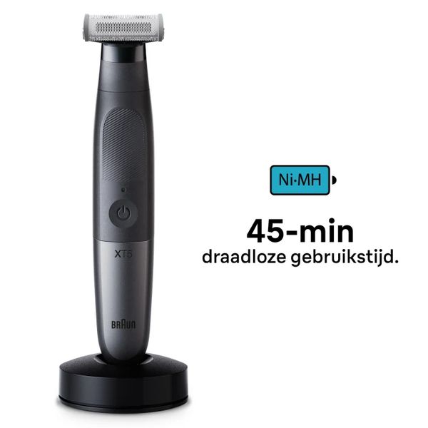 Braun XT5300 hybride trimmer gezicht en lichaam met flexibel 4D-scheerblad, waterbestendig, 6 kammen, etui, oplaadstandaard