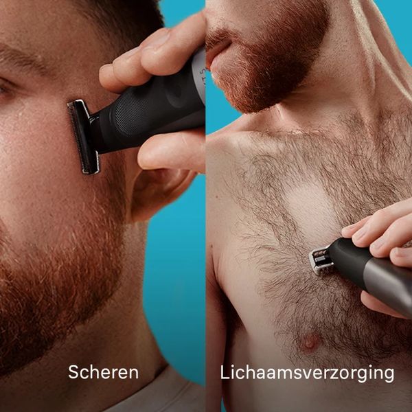 Braun XT5200 hybride trimmer gezicht en lichaam met flexibel 4D-scheerblad waterbestendig, 6 kammen