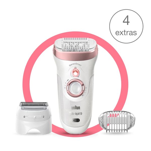 Silk-épil 9-720 Wet & Dry epilator met 4 extra’s incl. scheerkop. Braun