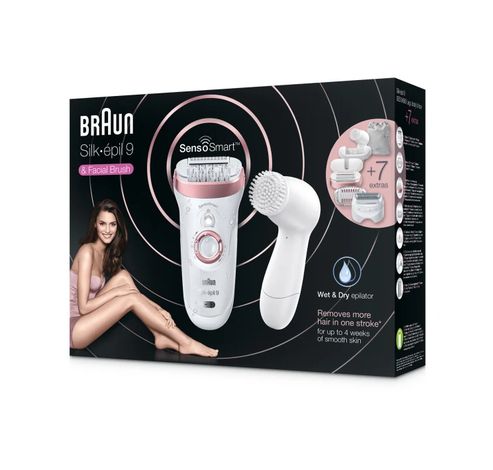 Silk-épil 9 SensoSmart™ 9/880 Wet & Dry epilator met 7 extra's incl. Silk-épil bikinitrimmer.  Braun