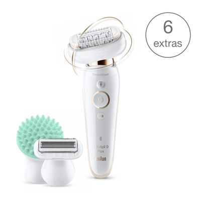 Silk-épil 9 Flex 9020 Wet & Dry epilator met 6 extra's incl. diepwerkend massageopzetstuk. Braun