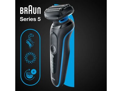 Series 5 51-B1000s Wet & Dry scheerapparaat, blauw.