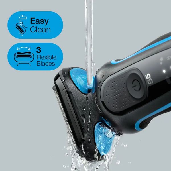 Braun Series 5 51-B1200s Wet & Dry scheerapparaat met 1 opzetstuk, blauw.