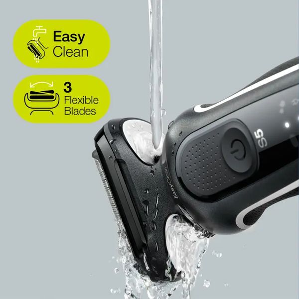 Braun Series 5 51-W4200cs Wet & Dry scheerapparaat met oplaadstandaard en 1 opzetstuk, wit.