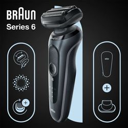 Braun Series 6 61-N1200s Wet & Dry scheerapparaat met reisetui en 1 opzetstuk, grijs. 