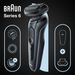 Braun Series 6 61-N1200s Wet & Dry scheerapparaat met reisetui en 1 opzetstuk, grijs.