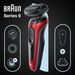 Braun Series 6 61-R1200s Wet & Dry scheerapparaat met reisetui en 1 opzetstuk, rood.