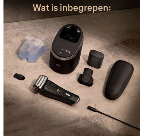 Series 9 Pro+ 9590cc Wet & Dry Scheerapparaat Met 6-in-1 SmartCare Center En Pro+Comfort-kop, Atelier Zwart.  Braun