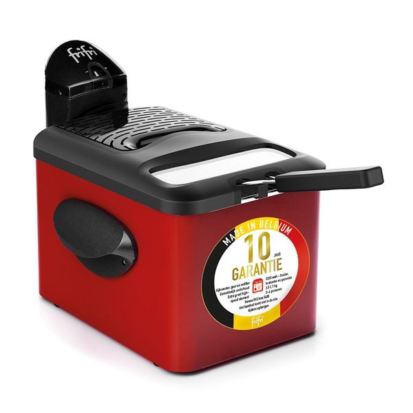 Frifri Expert Friteuse 3,5 L - metalen mantel - 3200 W (rood) + DuoFil deksel