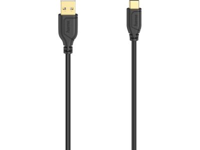 Cable USB 2.0 Type-C Flexi Slim 0.75 Meter Black