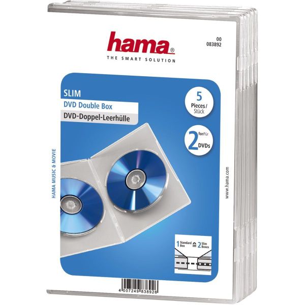 Hama Dvd Slim Double-Box Trans.5 Stuks.