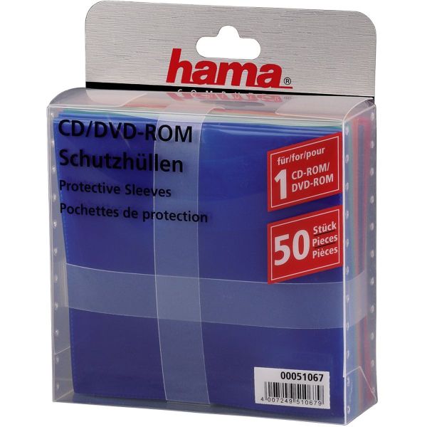 Hama CD/DVD paper sleeves 50-pack multicolor