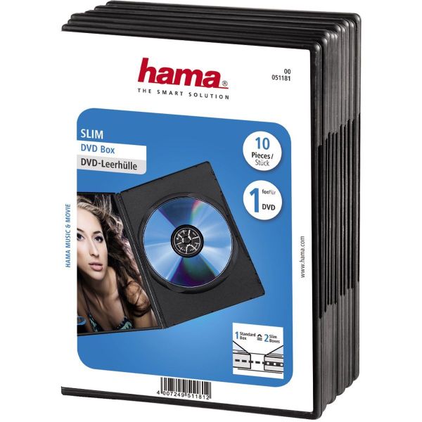 Hama DVD slim box 10-pack zwart