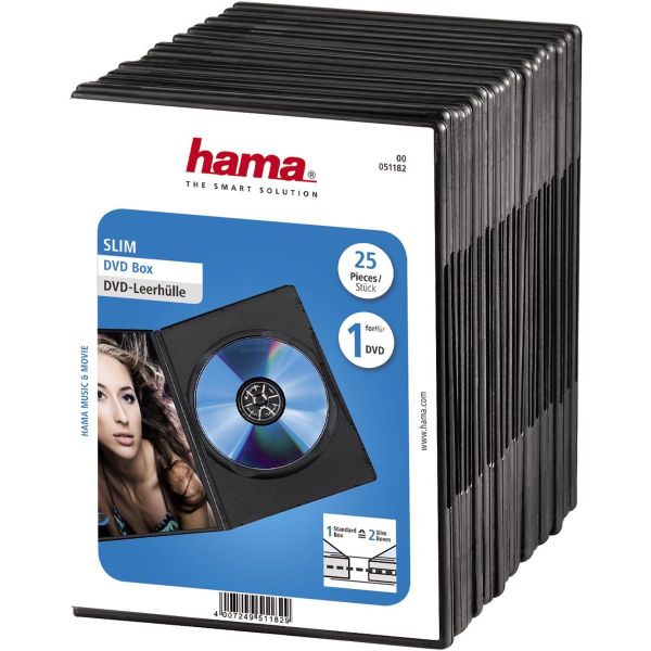 Hama Dvd Slim Box Zwart 25 Stuks