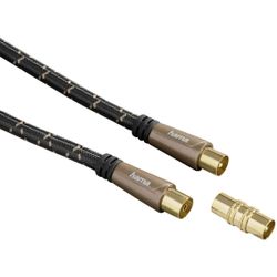 Hama Câble d'antenne, coax mâle - coax femelle, métal, plaqué or, 3 m, 120 dB 