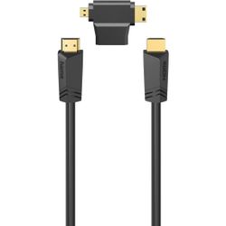 Hama High-Speed HDMI-Kabel.met Ethernet 1.5 M + HDMI-Adapter 