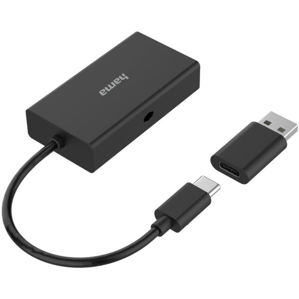 Hama USB-OTG-Hub/Card Reader 3-Port USB-A w/ USB-A-Adapter