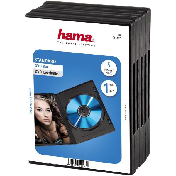 Hama DVD Jewel Case Double 5-pack Black