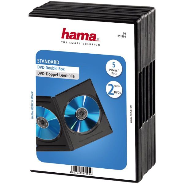 Hama DVD Box Double 5-pack Black