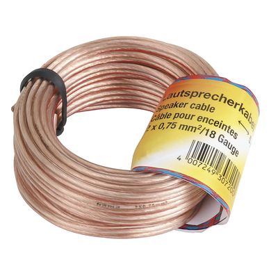 HAMA LUIDSPREKERKABEL 2X 0,75 MM² 20 M TRANSPARANT (00205266) 