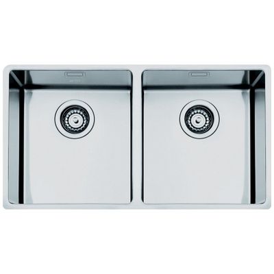 Spoelbak onderbouw - 60 cm - 2 bakken - radius 15 mm - inox Smeg