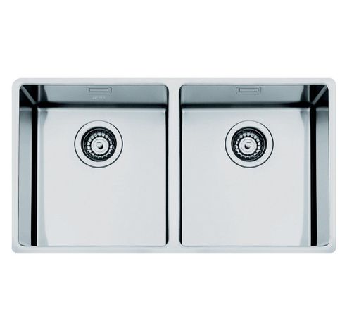 Spoelbak onderbouw - 60 cm - 2 bakken - radius 15 mm - inox  Smeg