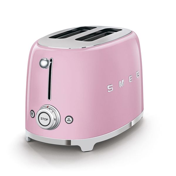 Smeg Broodrooster 2 sleuven 2 sneden Roze