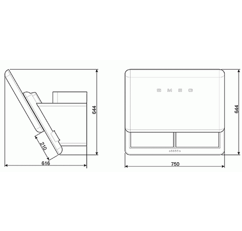 Dampkap 50's Style KFAB75WH Wit  Smeg