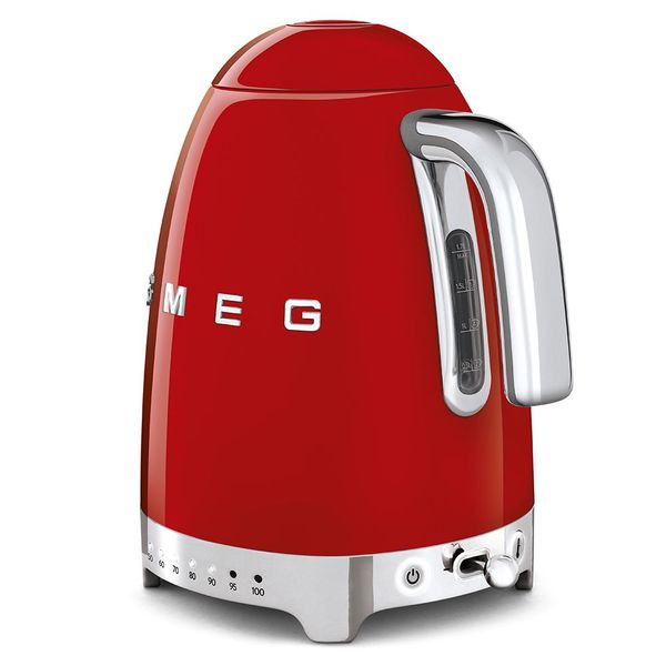 Waterkoker regelbare temperatuur 1,7L rood Smeg