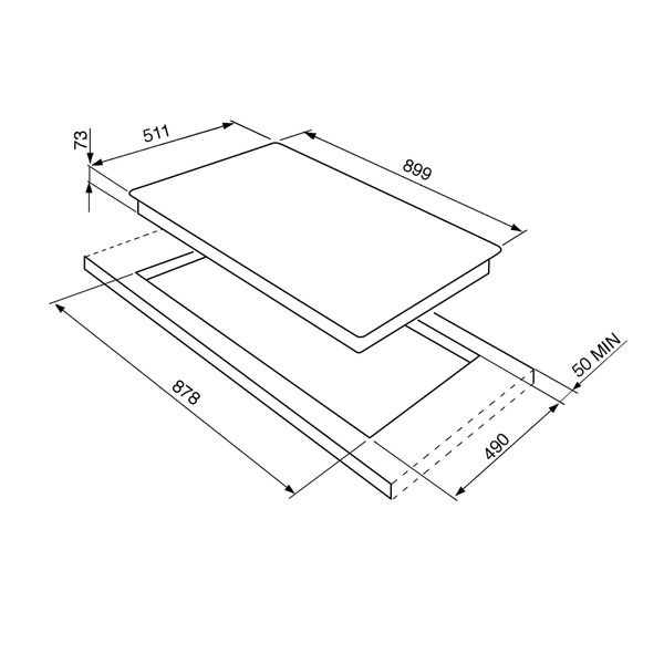 Classici kookplaat gas 90cm PS906-5 