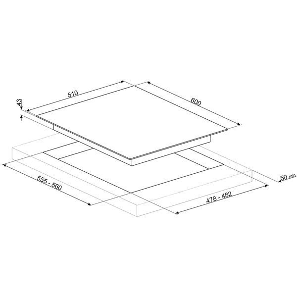 Classici kookplaat gas 60cm PX364L 