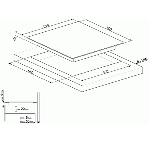 Universeel kookplaat inductie 60cm SI2M7643B  Smeg