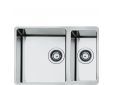 Spoelbak onderbouw - 60 cm - 1 bak + 1/2 - radius 15 mm - inox