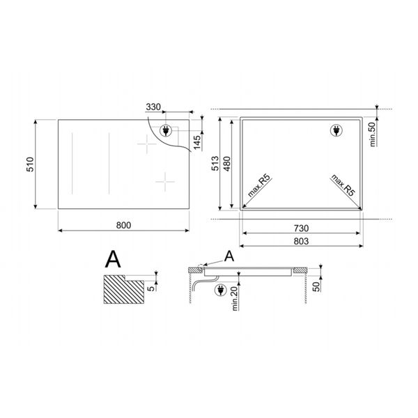 Universeel kookplaat inductie 80cm SIM3844D 