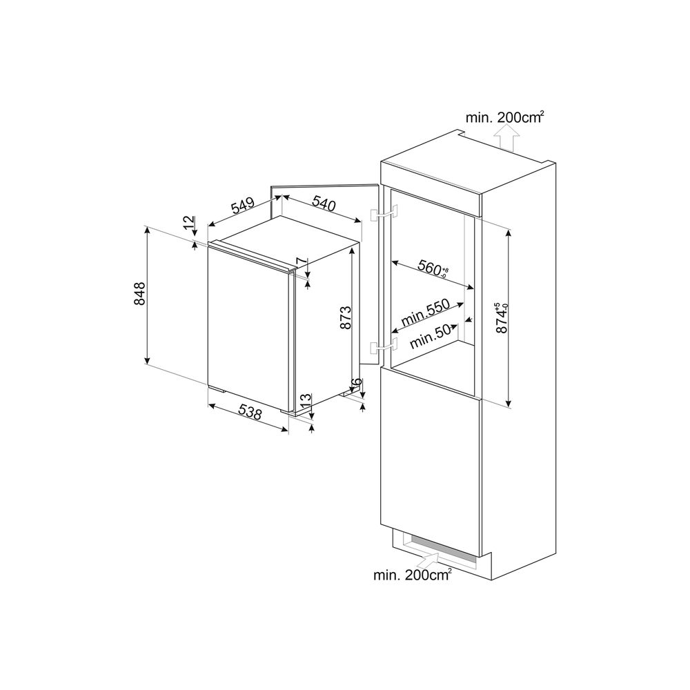 Smeg Diepvriezer inbouw S4F094E