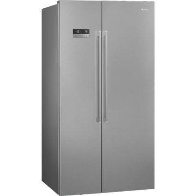 Side-by-side 368L+190L inox look F display Smeg