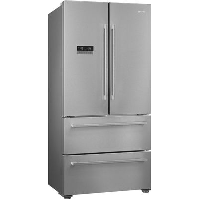 Koel-vriescombinatie met 2 deuren en 2 schuiven breedte 84cm 539L  No Frost met display inox Smeg