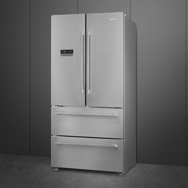 Koel-vriescombinatie met 2 deuren en 2 schuiven breedte 84cm 539L  No Frost met display inox 